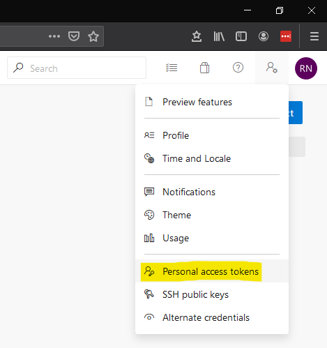 Azure DevOps PAT Option
