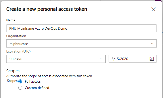 Azure DevOps PAT Definition