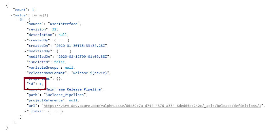 Azure DevOps Release Id