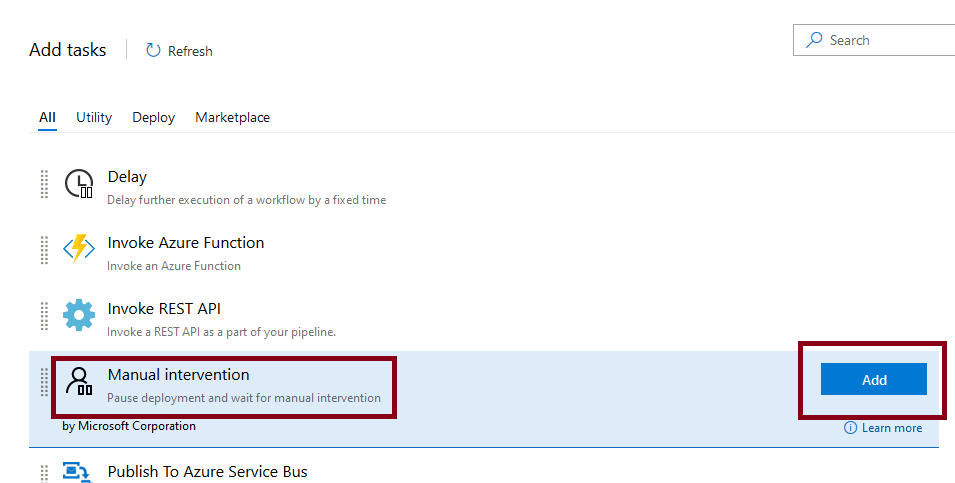 Azure DevOps Release Manual Task
